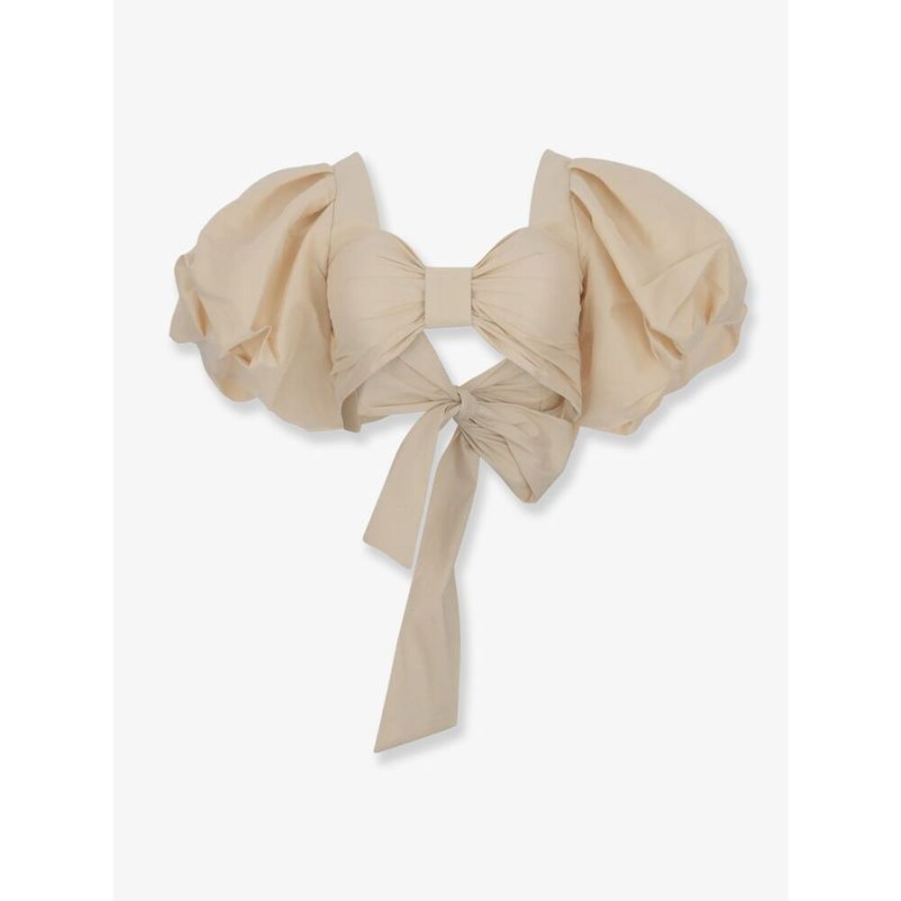 Actualee Women Cropped Shantung Effect Fabric Top